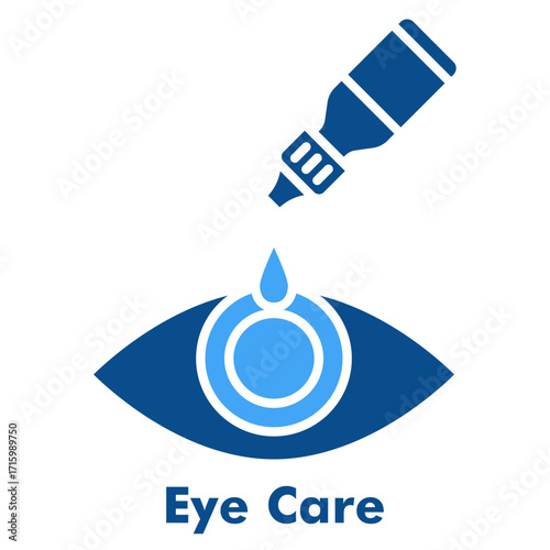 Eye Care Two Color Glyph Icon Vector Illustration