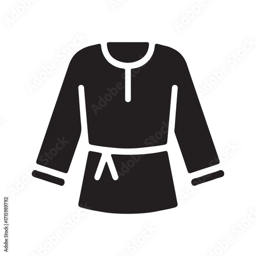 Tunic fashion clothing stylish apparel garment solid black icon