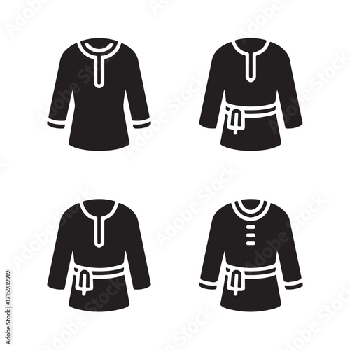 Tunic fashion outfit modern apparel solid icons pack