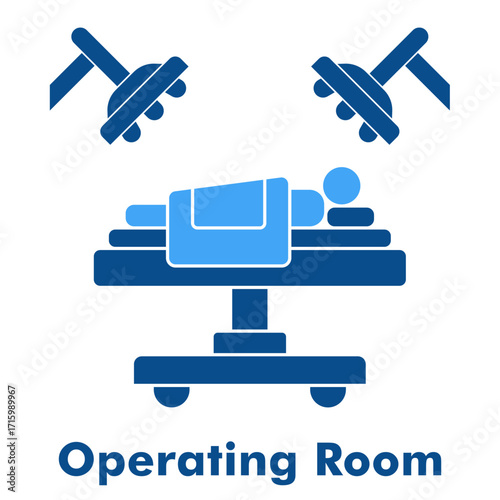 Operating Room Two Color Glyph Icon Vector Illustration