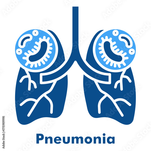Pneumonia Two Color Glyph Icon Vector Illustration
