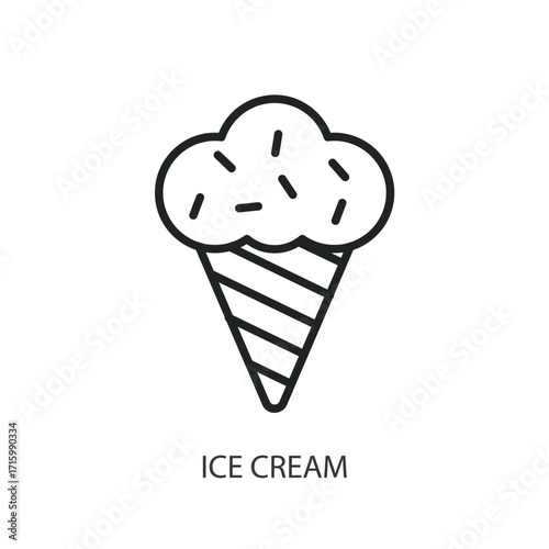 Ice cream thin line vector icons.