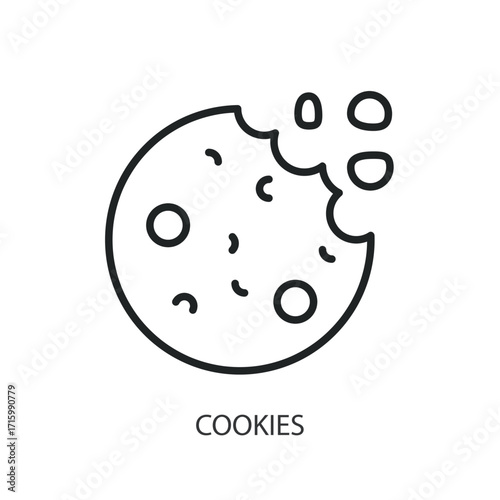 Cookies thin line vector icons.