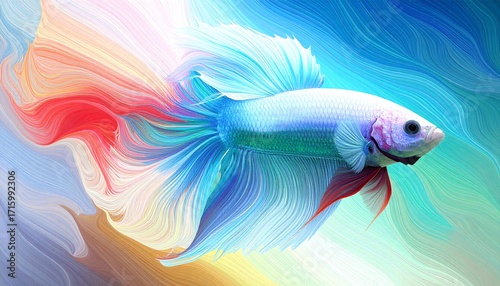 Vibrant fish in abstract background