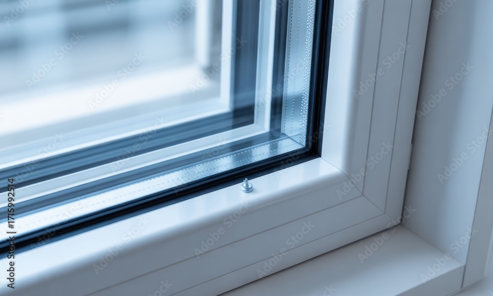 Fototapeta premium Close-up of a modern window frame