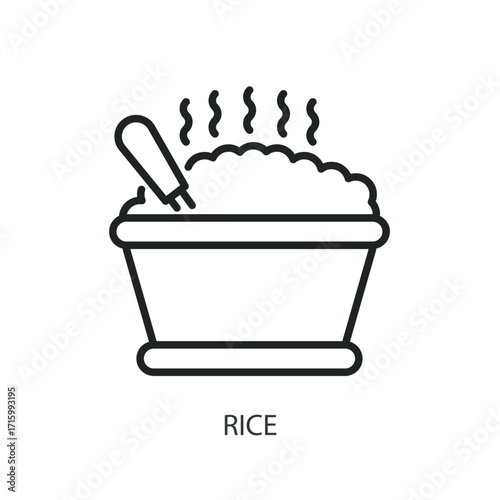 Rice thin line vector icons.