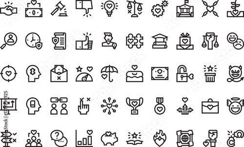 Business and finance- Icons Modern Illustration Symbol Design Template for Web and Mobile UI. Editable Stroke Pictogram for Business Projects and Apps.