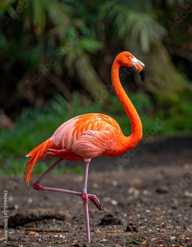 Vibrant flamingo in nature