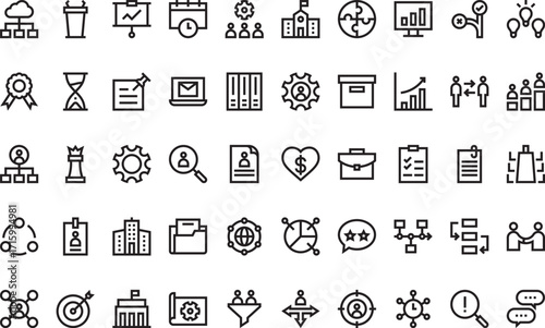 Business and management Icons Modern Illustration Symbol Design Template for Web and Mobile UI. Editable Stroke Pictogram for Business Projects and Apps.