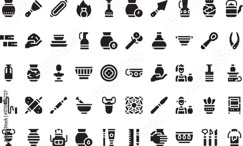 Crafting and pottery Icons Modern Illustration Symbol Design Template for Web and Mobile UI. Editable Stroke Pictogram for Business Projects and Apps.