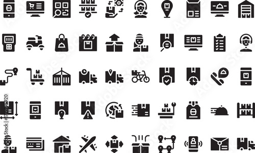 Delivery and logistics Icons Modern Illustration Symbol Design Template for Web and Mobile UI. Editable Stroke Pictogram for Business Projects and Apps.