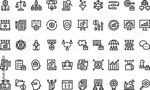 Data and business intelligence Icons Modern Illustration Symbol Design Template for Web and Mobile UI. Editable Stroke Pictogram for Business Projects and Apps.