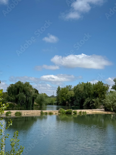 View on the river Nabao in Tomar, Portugal