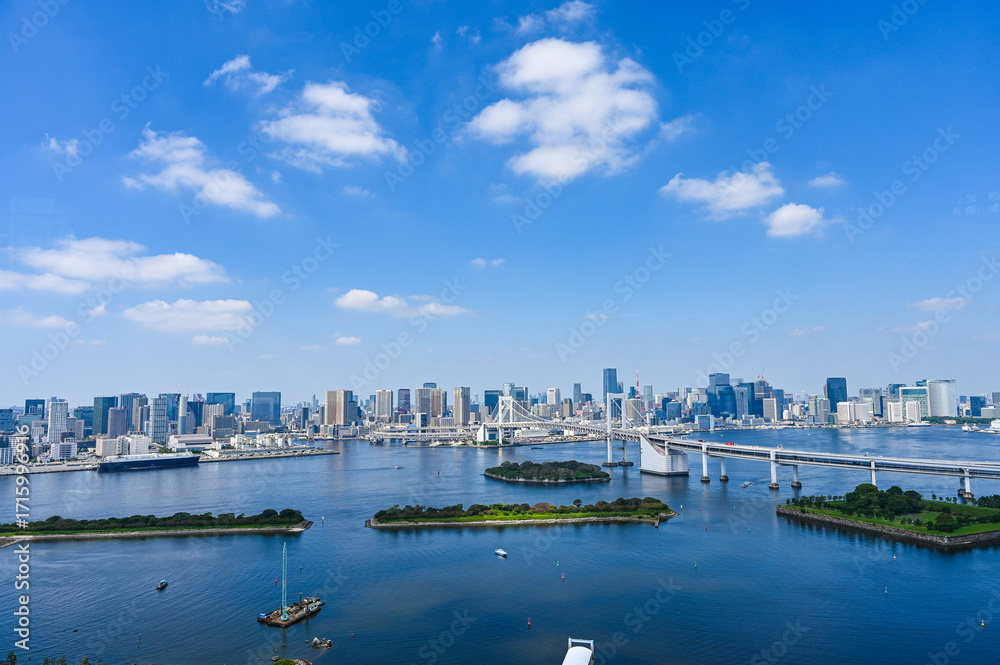 Obraz premium 日本東京台場からの都市風景
