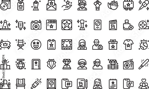 Entertainment industry- Icons Modern Illustration Symbol Design Template for Web and Mobile UI. Editable Stroke Pictogram for Business Projects and Apps.
