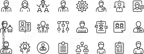 Employee Management Vector Illustration Isolated on Transparent Background for HR Tasks