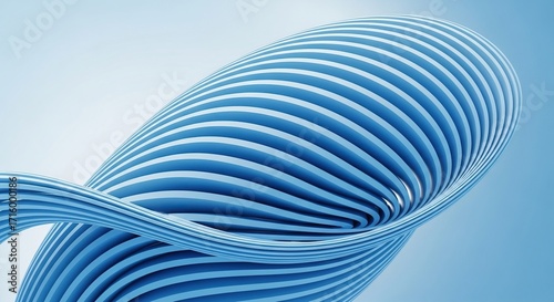 Abstract blue 3d wave pattern with smooth curves and modern design