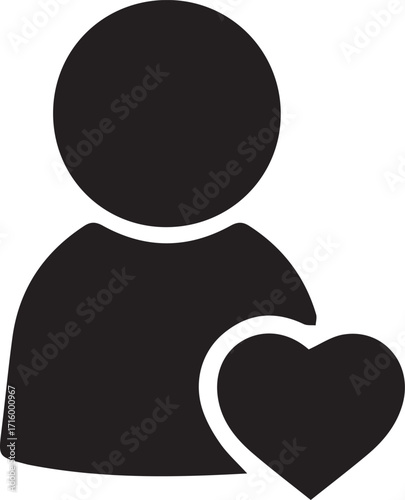 vector illustration of a man with heart