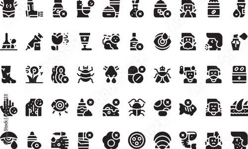 Medical and allergy icons Icons Modern Illustration Symbol Design Template for Web and Mobile UI. Editable Stroke Pictogram for Business Projects and Apps.