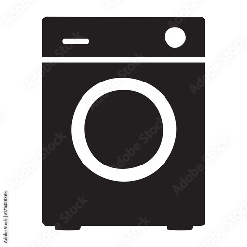 Modern Front Load Washing Machine Symbol for Laundry and Appliance Concepts With Simple and Clean Design Approach Suitable