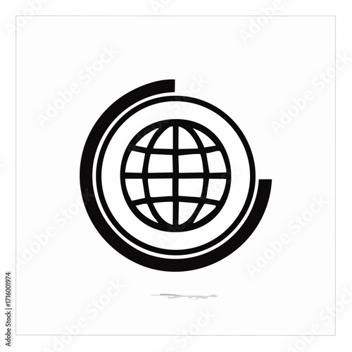Global Connection Abstract Icon Representing Worldwide Network and Interconnectivity