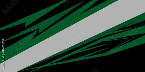 Abstract green and white glowing curves with a dark background