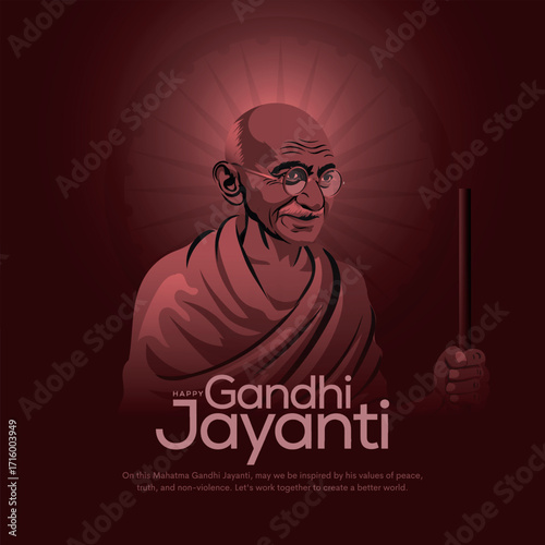 creative vector design for gandhi bapu birthday or jayanti post. 2nd october.