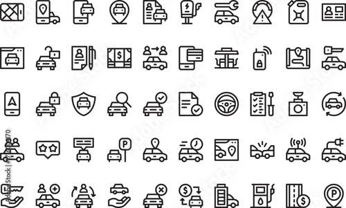 Transportation and mobility Icons Modern Illustration Symbol Design Template for Web and Mobile UI. Editable Stroke Pictogram for Business Projects and Apps.