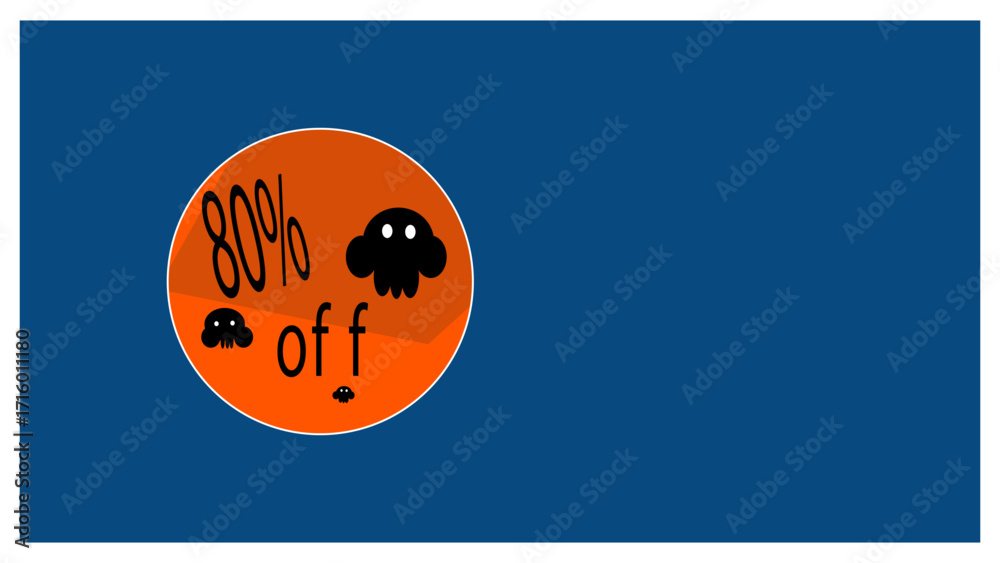 Naklejka premium 80% OFF Halloween Sale Banner | Spooky Discount Poster for Seasonal Shopping