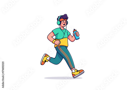 Running man fitness illustration