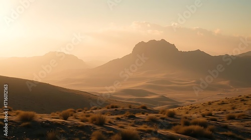 An ultra-realistic, unpopulated landscape bathed in soft, diffused natural light, capturing intricate textures and deep shadows