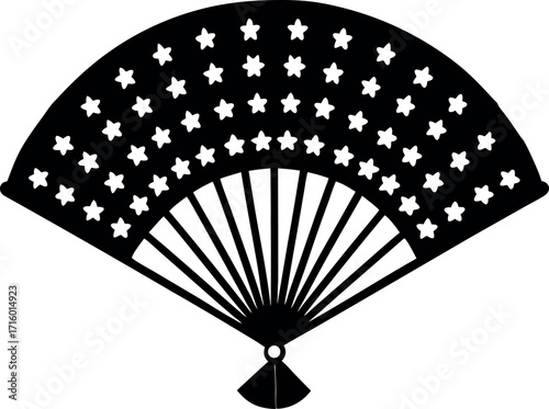 Hand fan icon. Collection of handheld icon isolated. Icon of folding and rigid fan