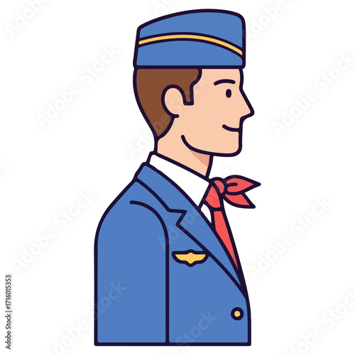 Airline pilot in uniform ready for flight duty.