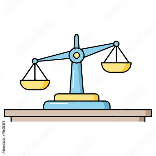 Balance scale illustration representing justice and fairness concept.