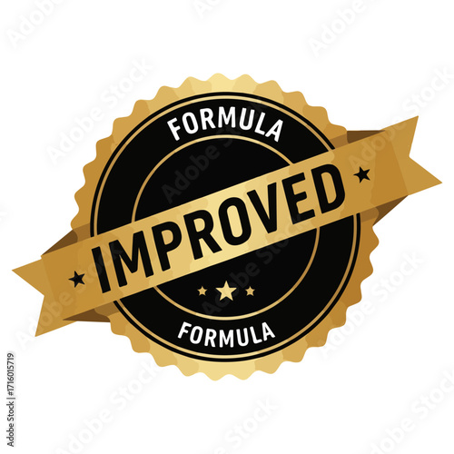 Improved Formula Badge with Gold Ribbon and Stars.