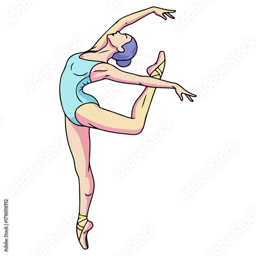Graceful Ballerina in a Dynamic Ballet Pose.