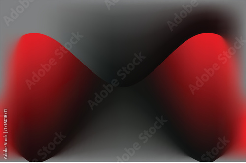 Abstract M Shape With Red Peaks And Dark Grey Gradient Background letter