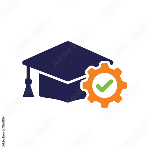 Education System Optimization Graduation Gear Icon