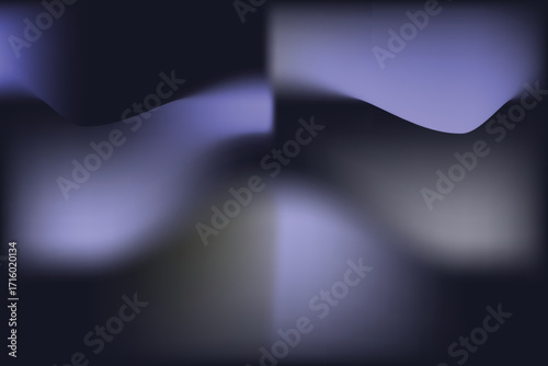 Dark abstract background with blurred purple and grey wavy gradients vector illustration