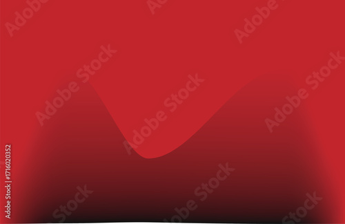 Deep Red Gradient Abstract Wave Background with Dark Shadow Effect vector illustration