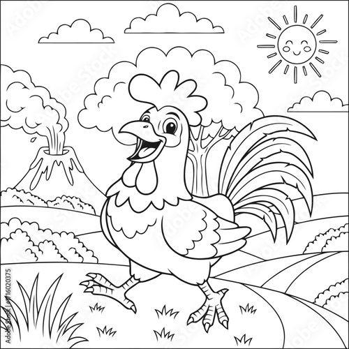 Whimsical Rooster Adventure A Fun Coloring Page Book for Kids and Adults Alike