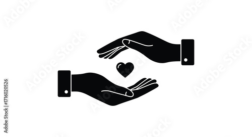 Hands gently cradling a heart symbol representing care and protection