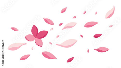 Dreamy cherry blossom petals drifting in the air a delicate floral design