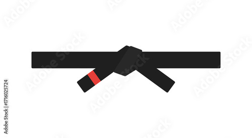 A black belt with a single red stripe martial arts symbol