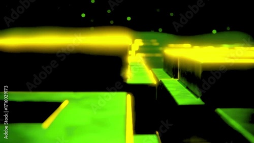 3d arcadian audiovisual light yellow and green