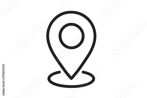 Map pin line icon. Location marker, destination pointer symbol. GPS navigation sign for web, mobile app, and UI UX design. Simple outline vector pictogram for graphic design.