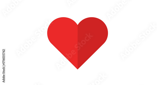 A simple red heart shape on a white background, symbolizing love and affection.