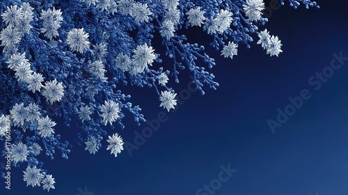 Christmas blue background with snow