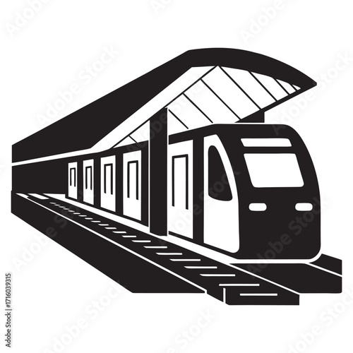 Sleek modern subway station architecture with clean lines and urban design elements