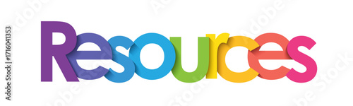 RESOURCES colorful vector typography banner